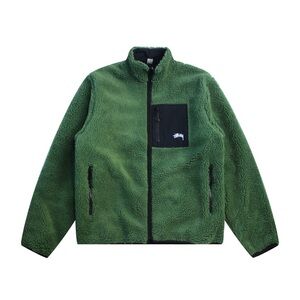 Stussy Forest Green Fleece Puffer Jacket